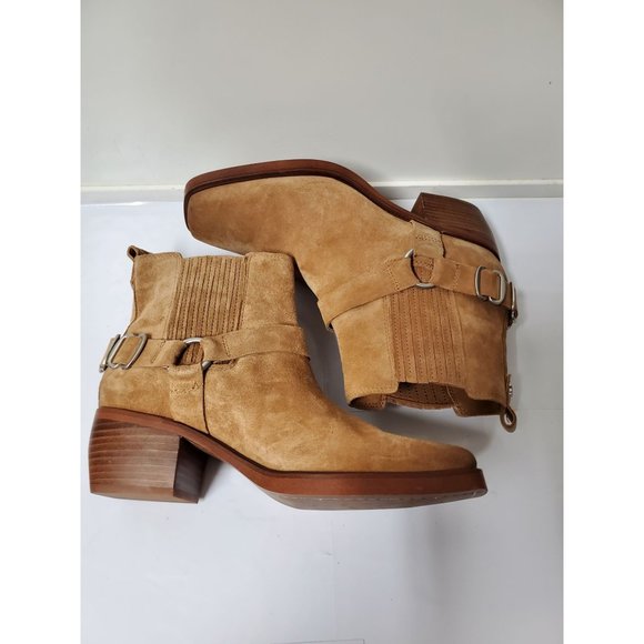 SAM EDELMAN Bellamie Suede Ankle Boots - Honey Camel - Women’s Size 8M NEW - Picture 4 of 10